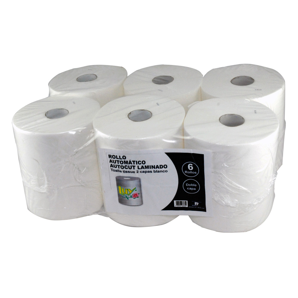 Bobina papel palanca secamanos laminado 900 g. 6 rollos Autocorte - SHIC
